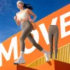 Grayish-green peach-bottomed, high-waisted, slimming yoga pants for women's sports and fitness, elastic and form-fitting Specification image